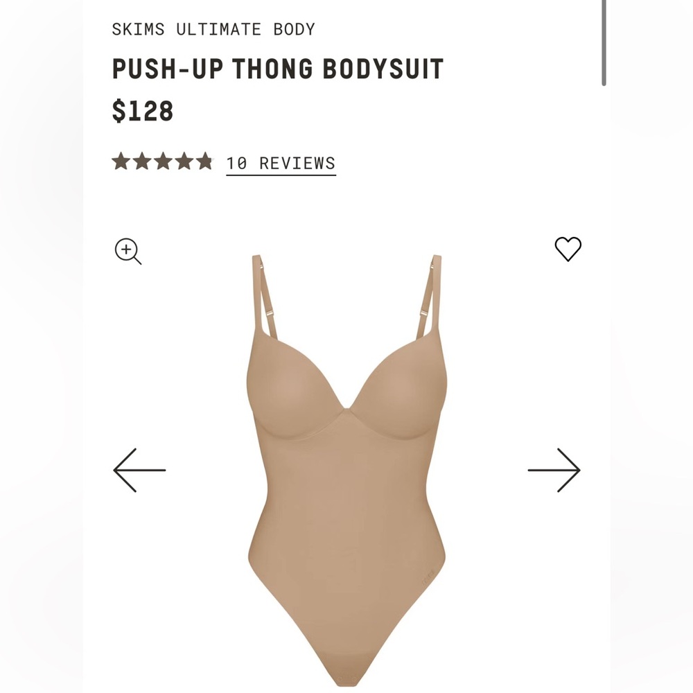 SKIMS ULTIMATE BODY PUSH-UP THONG BODYSUIT Clay